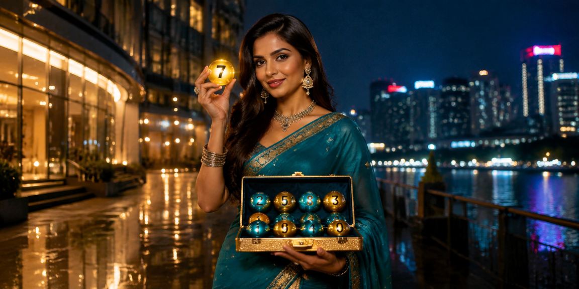 Indian lottery ticket and festive atmosphere
