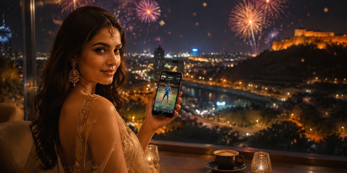 Pune city street and cricket match advertising sports betting platform